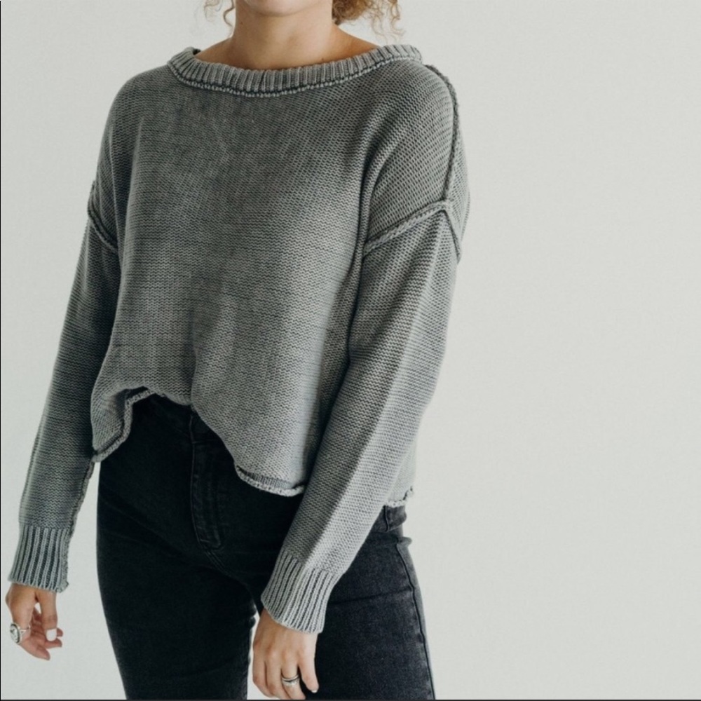 Carly Jean Los Angeles Charcoal Sweater